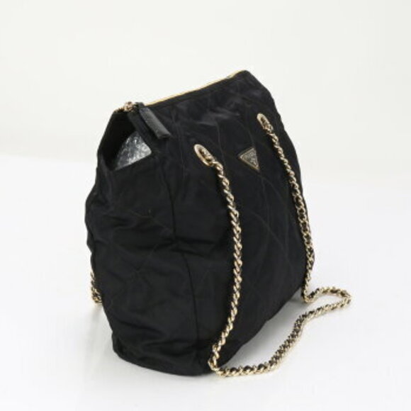 Prada Tessuto nylon quilted stitched chain tote bag black M - Picture 4 of 12